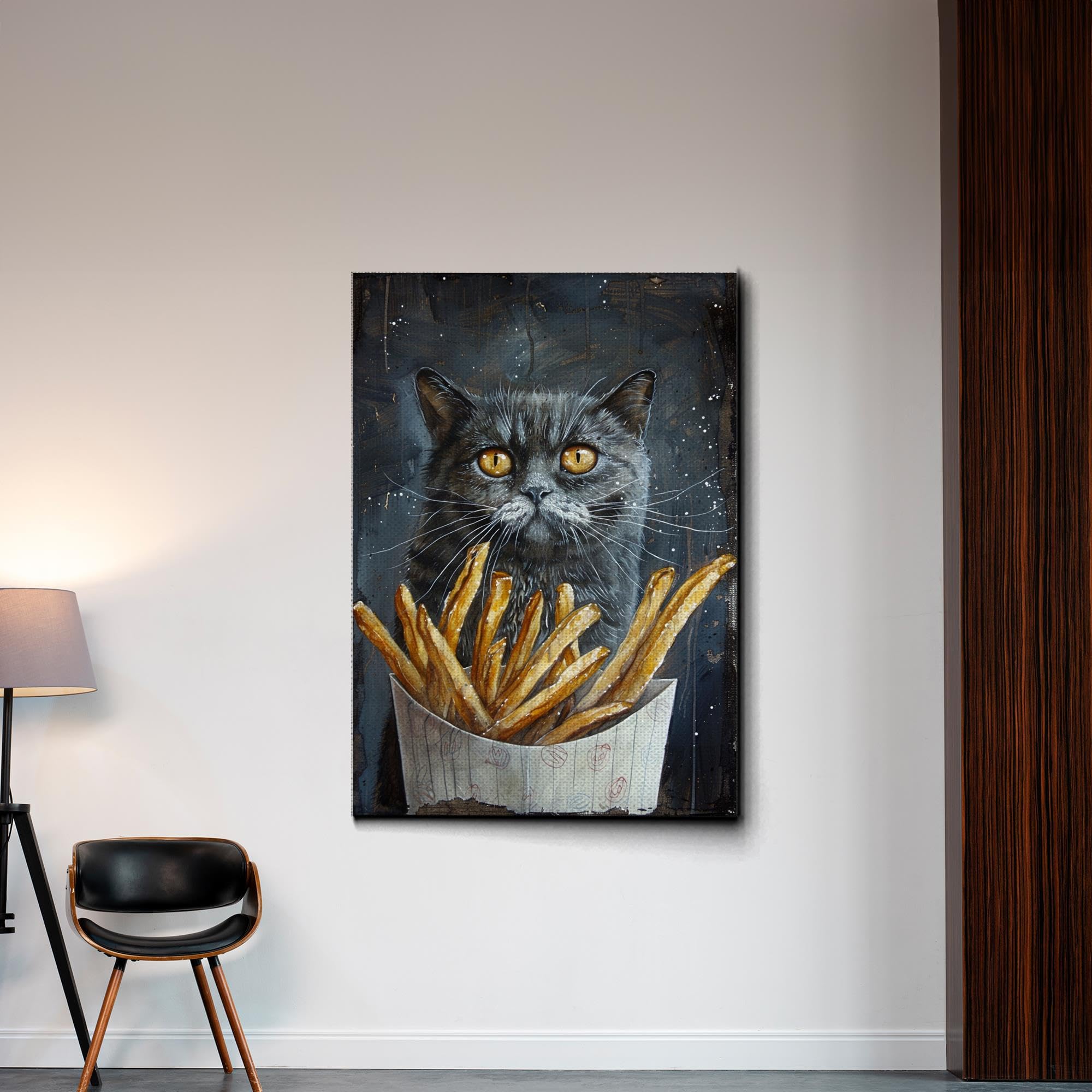 Amazon.com: Cats and Food Art Print, Cat Decor, Cat Art, Funny Cat